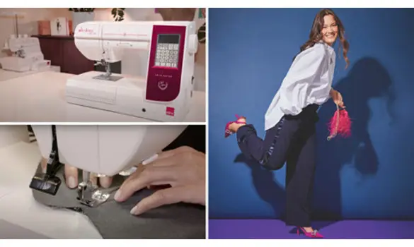 - Pantalon en crêpe avec élasthanne, une